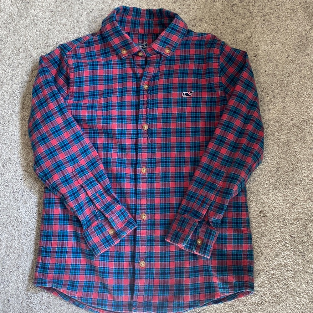 Vineyard vines size 6 flannel plaid button down shirt boys
